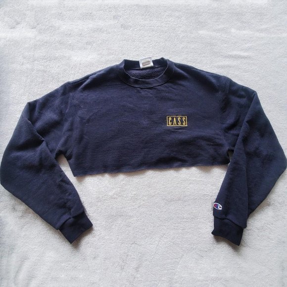 barely worn, upcycled reworked custom-made cropped eco + authentic Champion crew - Picture 2 of 4